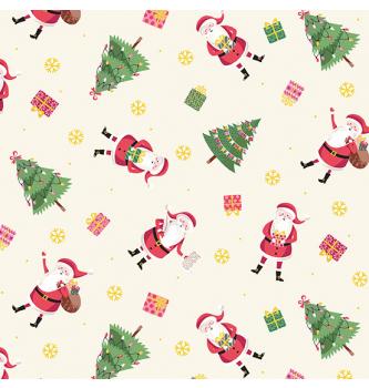 Patchwork tkanina Let it snow Santa Cream | 110cm