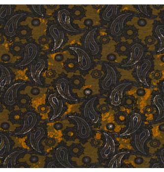 Jersey flock Paisley | oker | 58%PL / 35%VI / 7%EL