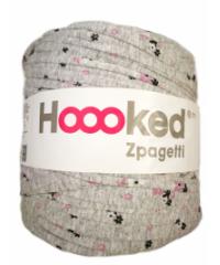 HOOOKED Mixed Zpagetti | 120m (cca. 850g) | Siva s cvjetićima ZP001-27-275