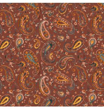 Jersey Paisley s cvjećem  | digitalni tisak | 95%CO / 5%EL