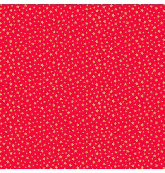 Patchwork tkanina Star gold on red | 110cm