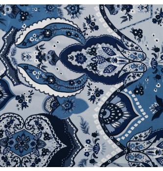 Viskozni saten Paisley | plava | 100%VI