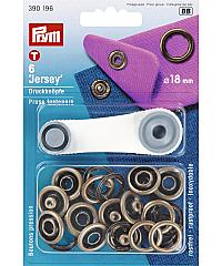 PRYM Drukeri za jersey s alatom | 18mm | stari mesing | 6kom 390196