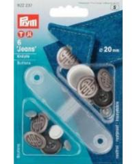 PRYM Gumbi za jeans | 20mm | st. srebro | 6kom 622237