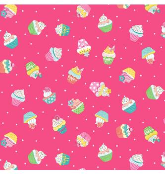 Patchwork tkanina Daydream cupcakes pink | 110cm