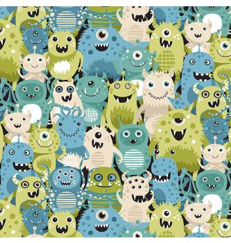 Patchwork blago Aliens green | 110cm