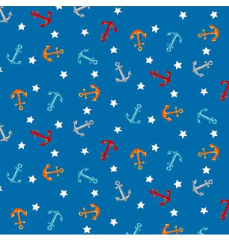 Patchwork blago Anchors blue | 110cm