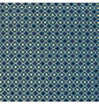 Poplin Ornament oriental | metalik | petrolej | 100%CO