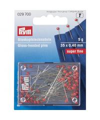 PRYM Bucike s stekleno glavo | tanke | 0,4x35mm | 5g 029700