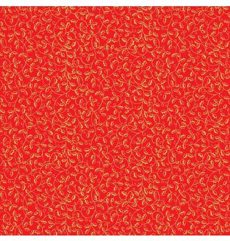 Patchwork blago Festive metallic holly red | 110cm