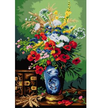 Goblen Mrtva priroda s makovima i livadskim cvećem | Alexis Joseph Kreyder | 40x60cm
